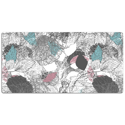 Large desk mat table protector floral pattern