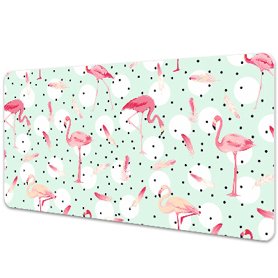 Full desk pad Flamingos and dots