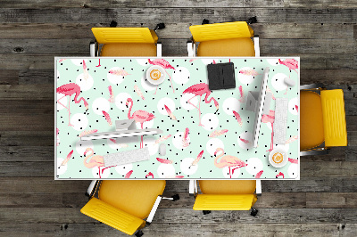 Full desk pad Flamingos and dots