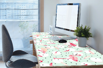 Full desk pad Flamingos and dots