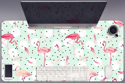 Full desk pad Flamingos and dots