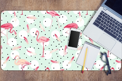 Full desk pad Flamingos and dots