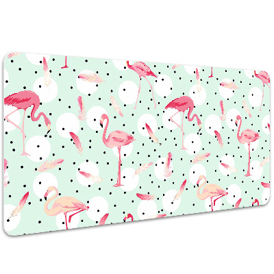 Full desk pad Flamingos and dots