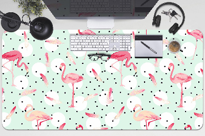 Full desk pad Flamingos and dots