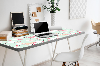 Full desk pad Flamingos and dots