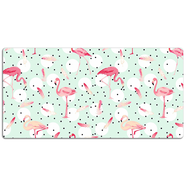 Full desk pad Flamingos and dots
