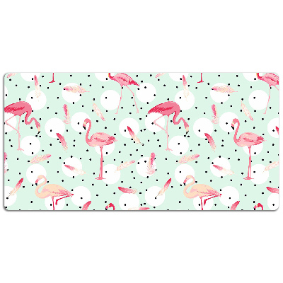 Full desk pad Flamingos and dots