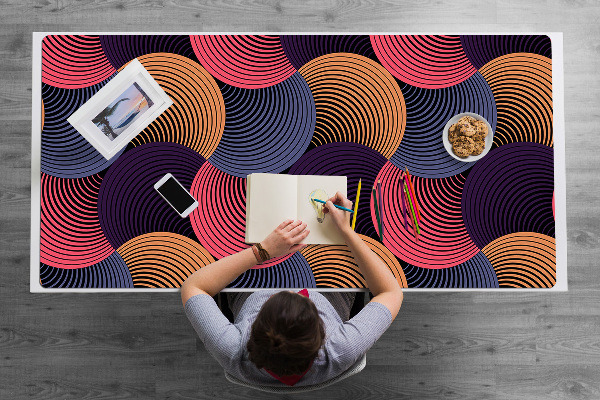 Large desk mat table protector colorful pattern