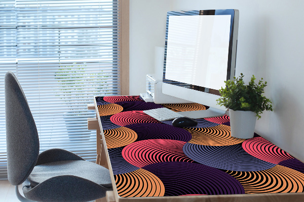 Large desk mat table protector colorful pattern