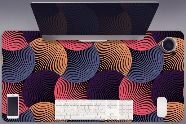 Large desk mat table protector colorful pattern