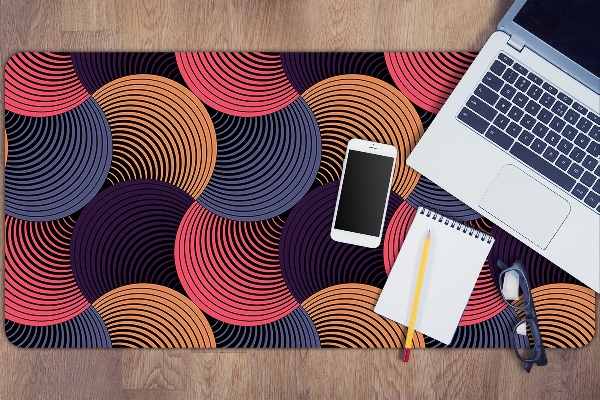 Large desk mat table protector colorful pattern