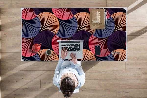 Large desk mat table protector colorful pattern