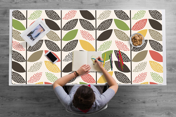 Large desk mat table protector colorful pattern