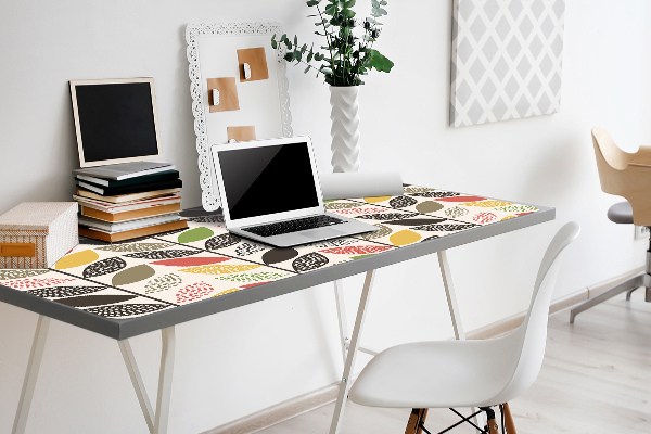 Large desk mat table protector colorful pattern
