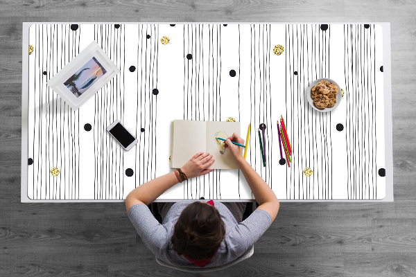 Large desk mat table protector thin lines