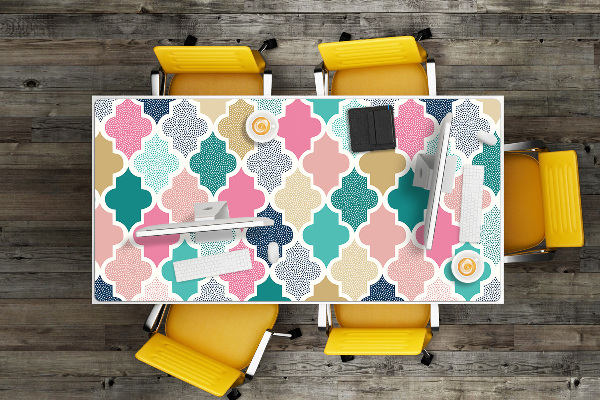Large desk mat table protector colorful pattern