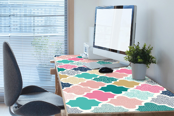Large desk mat table protector colorful pattern
