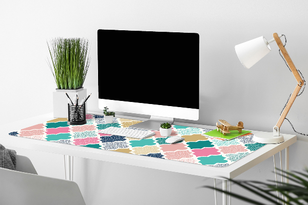 Large desk mat table protector colorful pattern