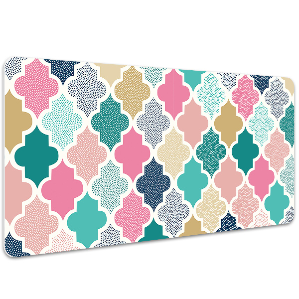 Large desk mat table protector colorful pattern