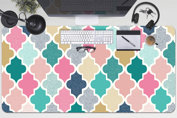 Large desk mat table protector colorful pattern