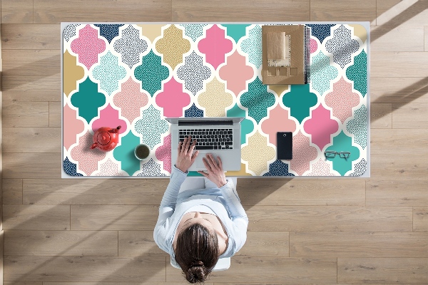 Large desk mat table protector colorful pattern