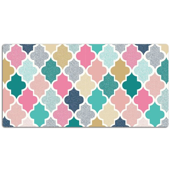 Large desk mat table protector colorful pattern