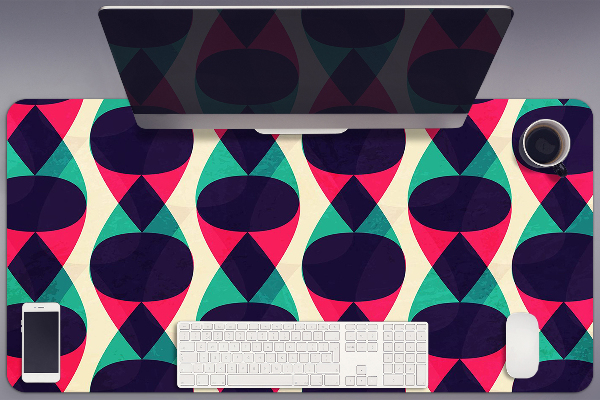 Large desk mat table protector colorful pattern