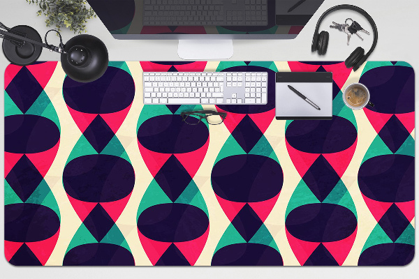 Large desk mat table protector colorful pattern