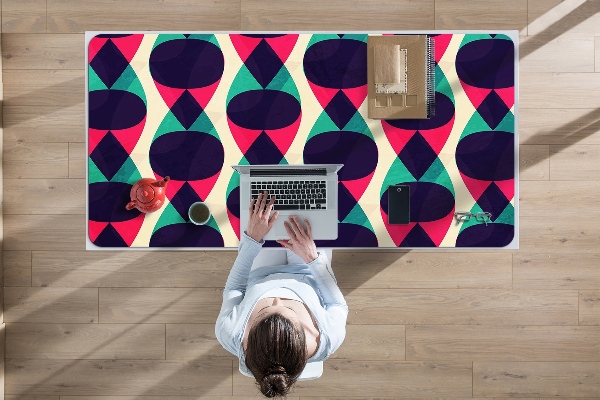 Large desk mat table protector colorful pattern