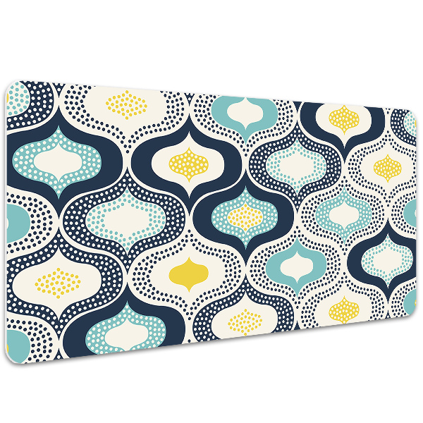 Large desk mat table protector Doodle dots