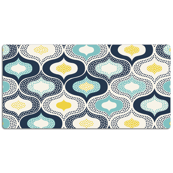 Large desk mat table protector Doodle dots
