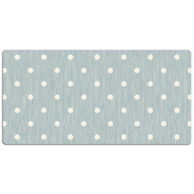 Large desk mat table protector white dots