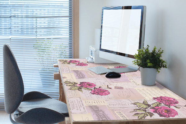 Desk pad Paper and peonies