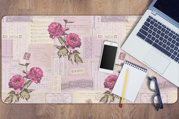 Desk pad Paper and peonies