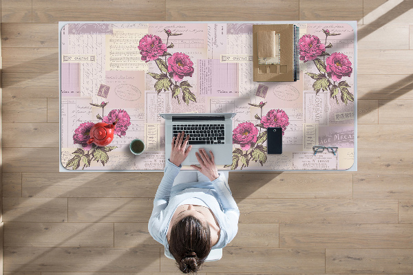 Desk pad Paper and peonies
