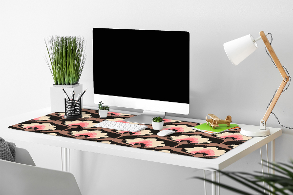 Large desk mat table protector floral pattern