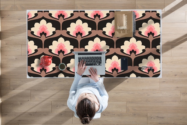 Large desk mat table protector floral pattern