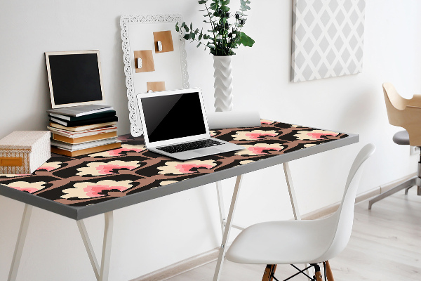 Large desk mat table protector floral pattern