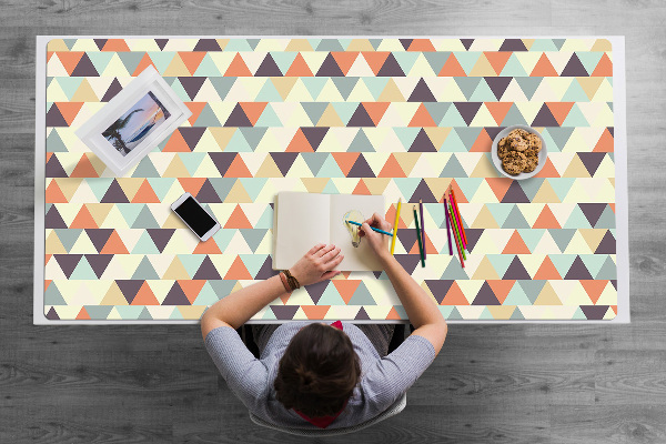 Large desk mat table protector small triangles