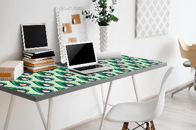 Large desk mat table protector green teardrop
