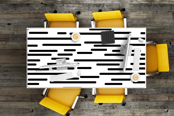 Full desk protector dashed lines