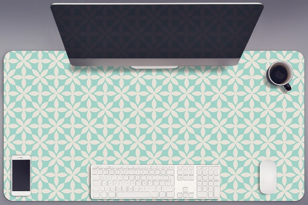 Full desk pad White and blue pattern