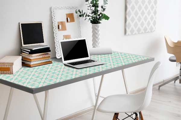 Full desk pad White and blue pattern