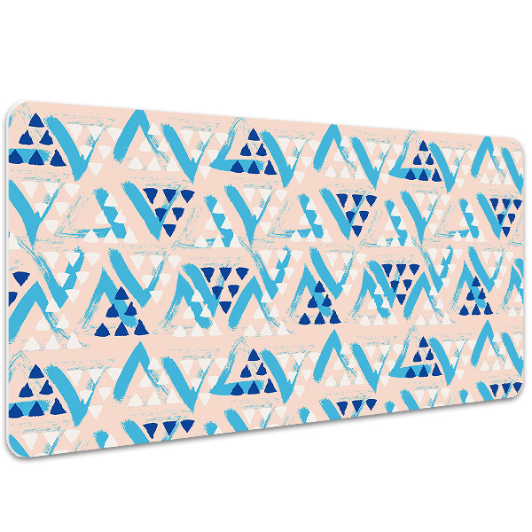Large desk mat table protector triangles pattern