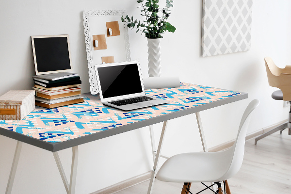 Large desk mat table protector triangles pattern
