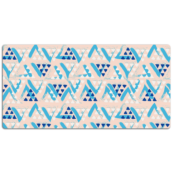 Large desk mat table protector triangles pattern