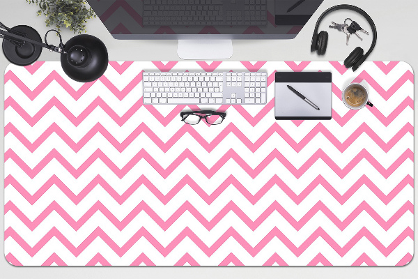 Full desk mat pink zigzags