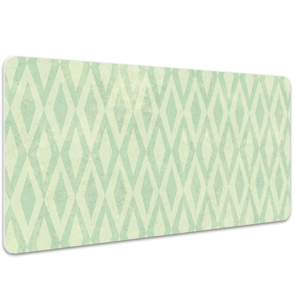 Large desk mat table protector green diamonds