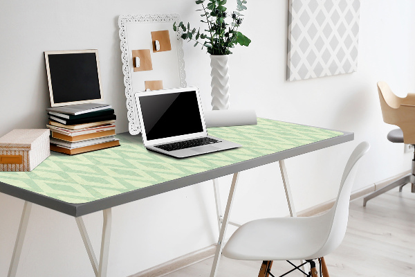 Large desk mat table protector green diamonds