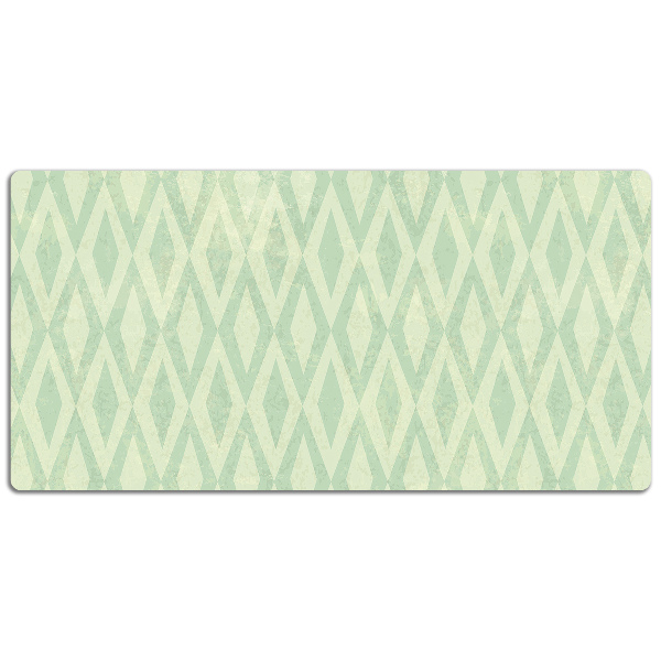 Large desk mat table protector green diamonds
